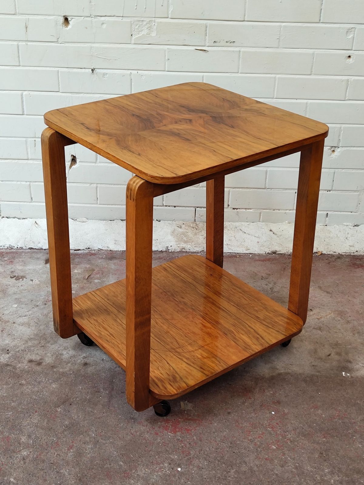 Pair Of Burr Walnut Pure Art Deco Lamp Bedside Tables photo for sale