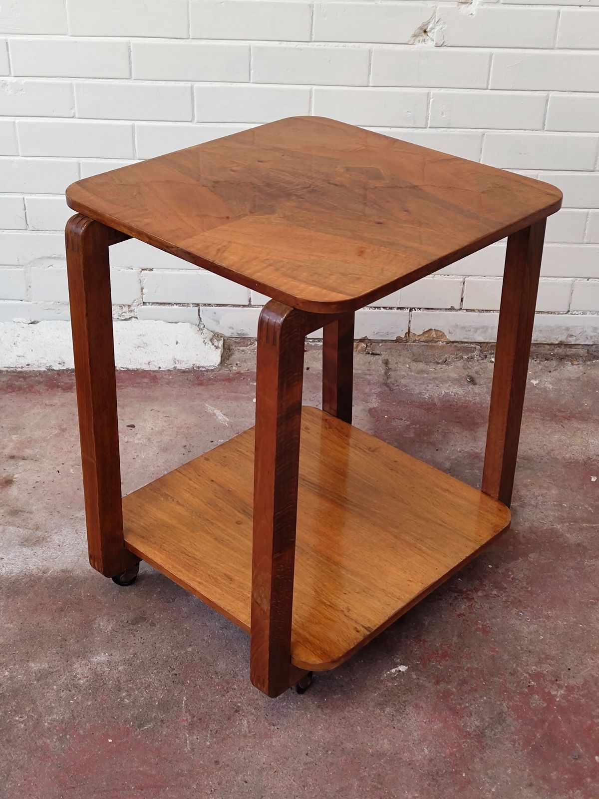 Pair Of Burr Walnut Pure Art Deco Lamp Bedside Tables photo vinterior