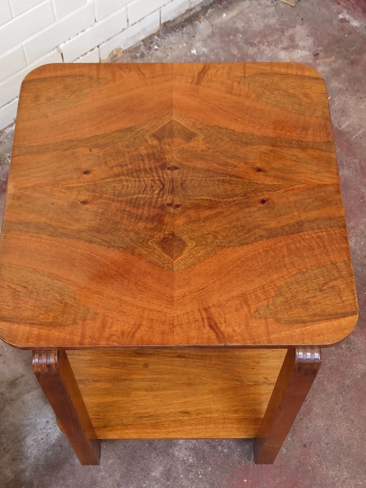 Pair Of Burr Walnut Pure Art Deco Lamp Bedside Tables photo buy
