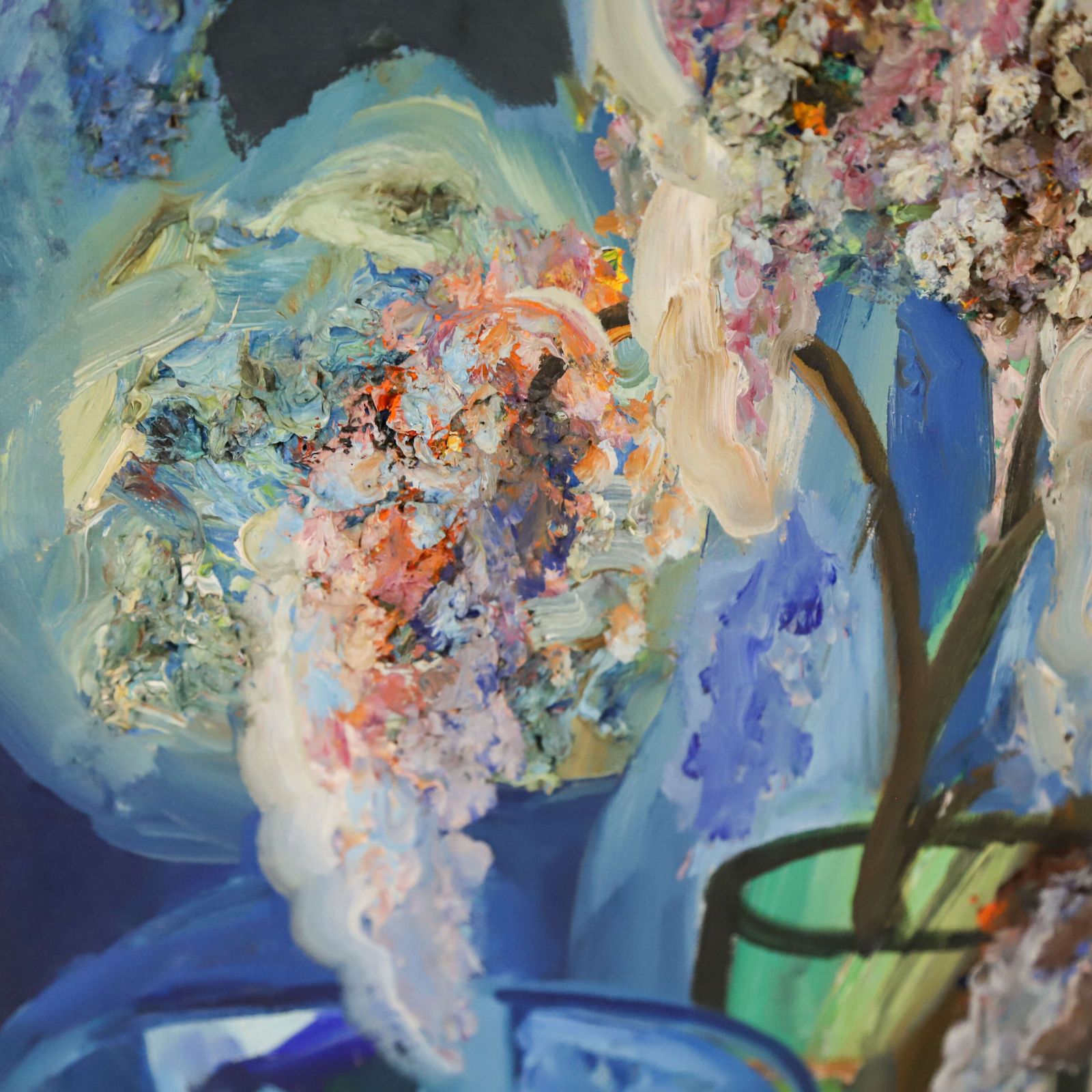 Swedish Mid 20th C Oil On Canvas ~ “Girl With A Jug Of Flowers” By Josef José, C.1960s photo 695.0