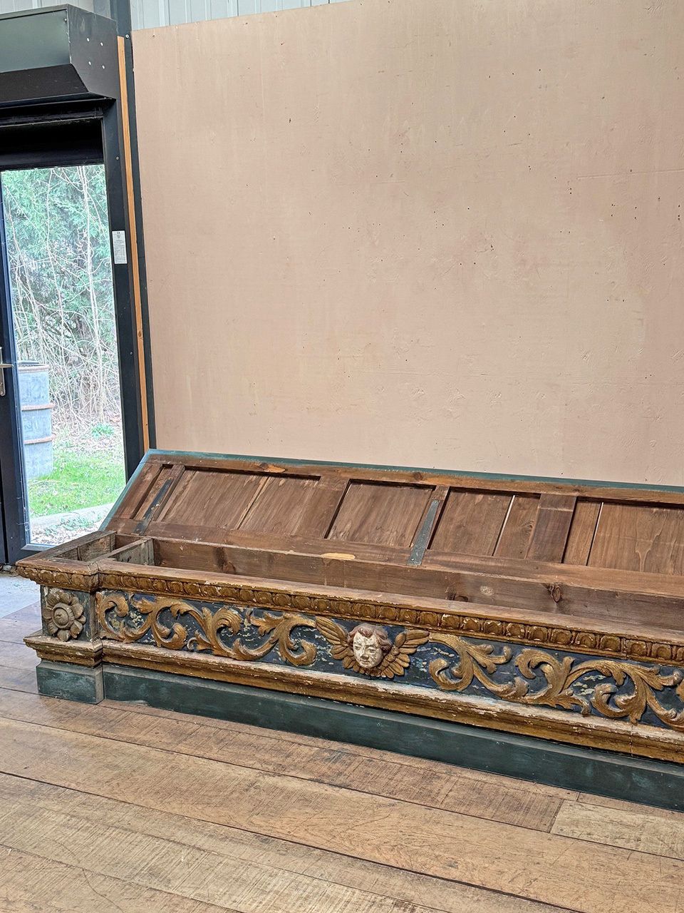 Beautiful Painted Bench, 1800s photo Furniture