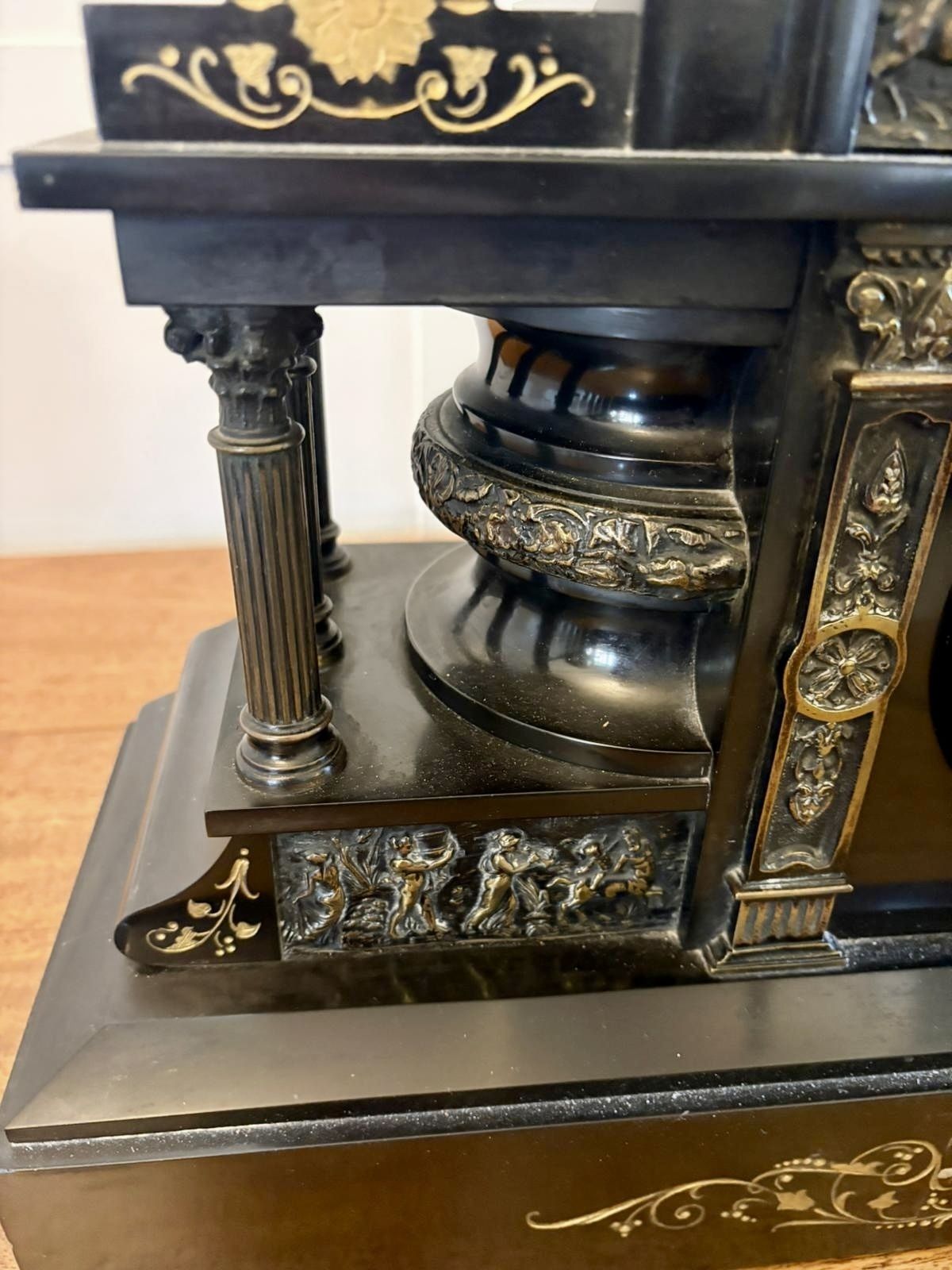 Antique Exceptional Large 19th Century Marble Mantel Clock By Philippes Paris – 8 Day Movement photo vinterior