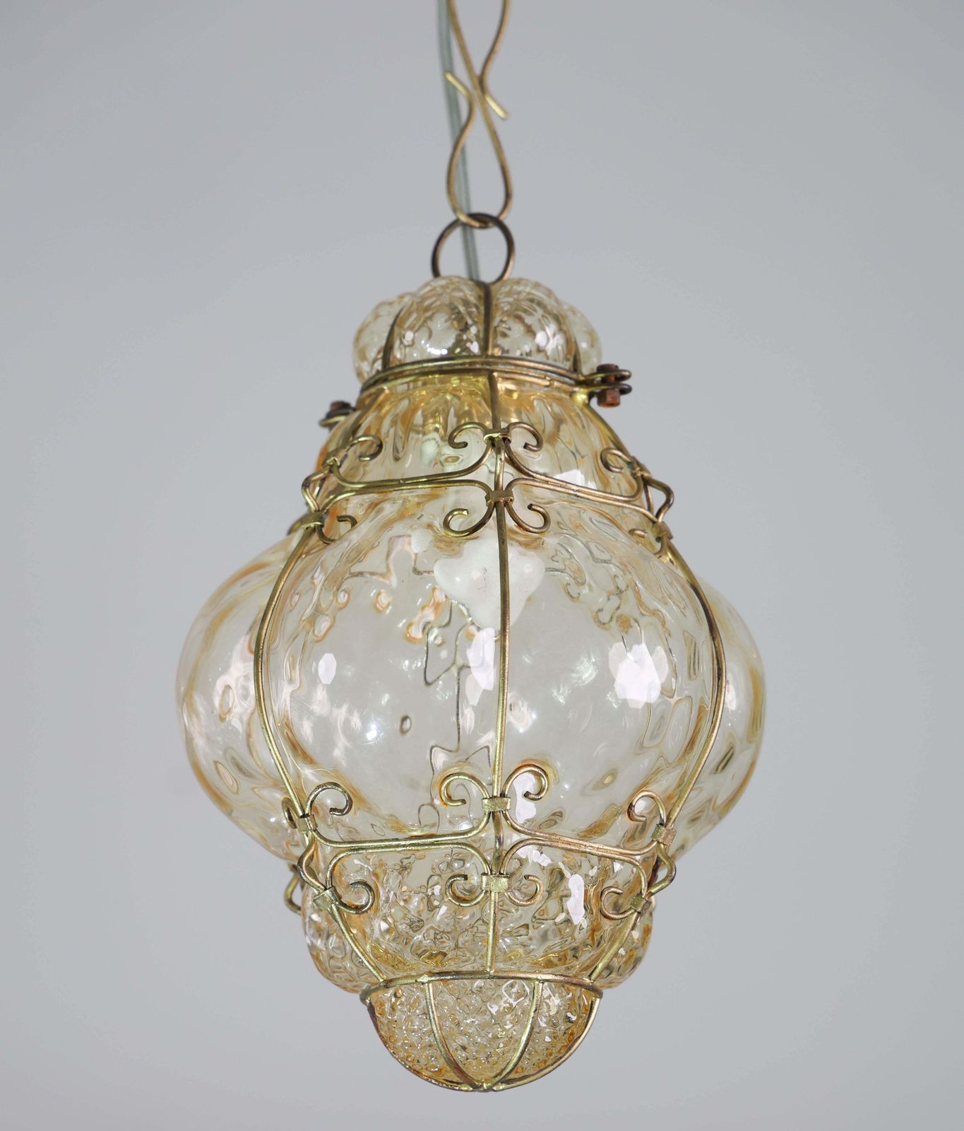 Wonderful Amber Vintage Venetian Lantern, Seguso Murano Glass, Italy, 1950s photo Lighting