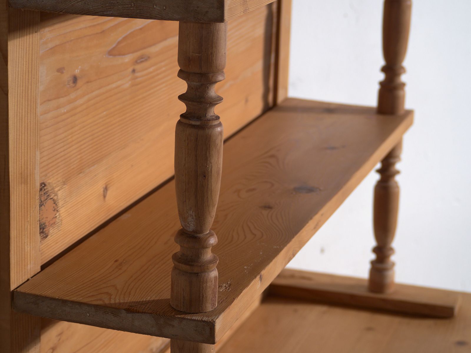 Antique Pine Kitchen Dresser – Rustic European Cupboard With Shelves – Circa 1940 photo 1398.0