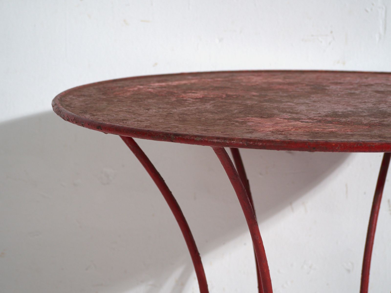 Antique Painted Metal Table – Round Industrial European Table – Circa 1920 photo 553.0