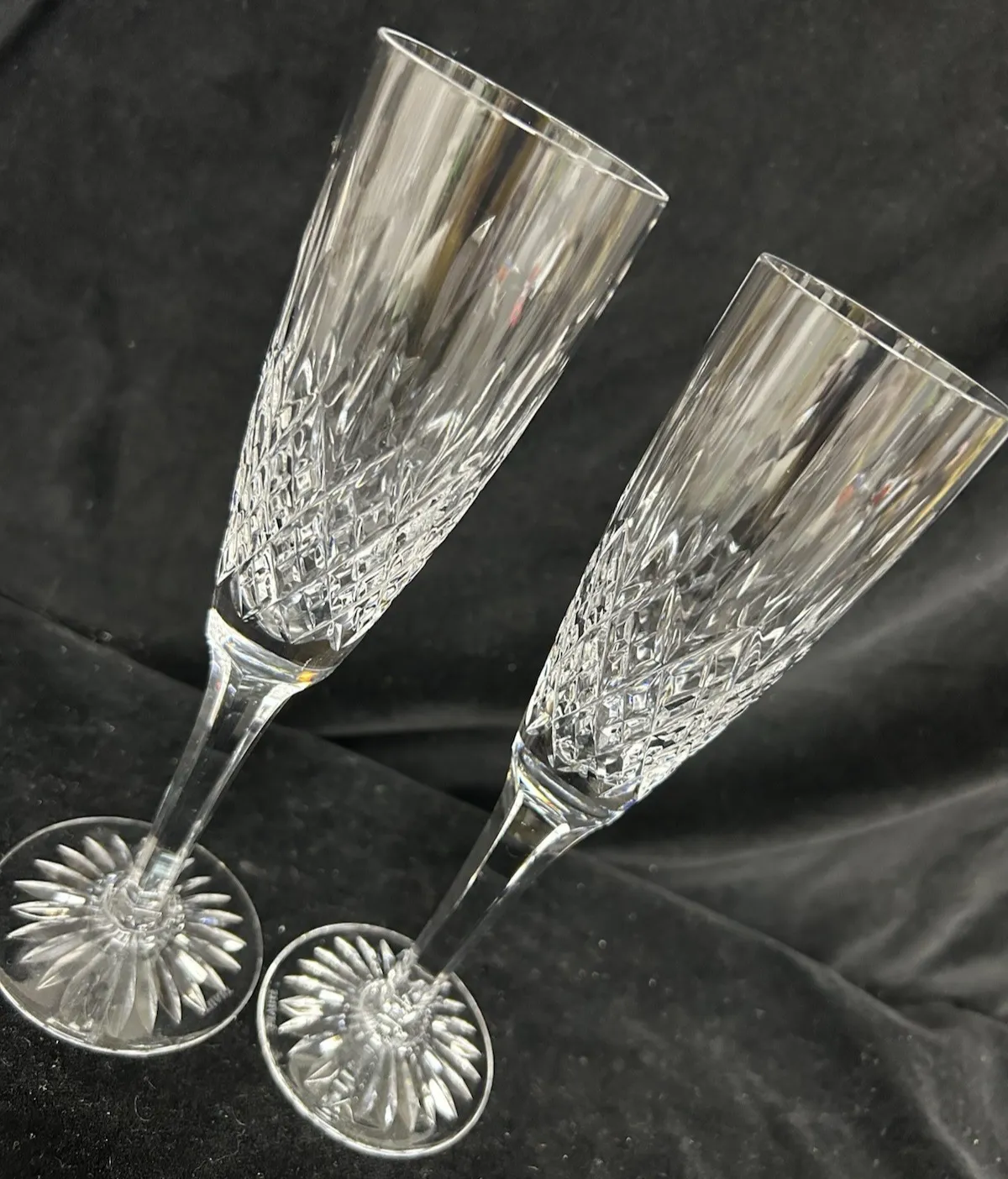 Stuart Crystal  Shaftesbury  Pair Champagne Flutes Glasses 21cm photo Home Decor