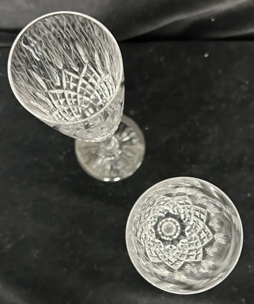 Stuart Crystal  Shaftesbury  Pair Champagne Flutes Glasses 21cm photo buy