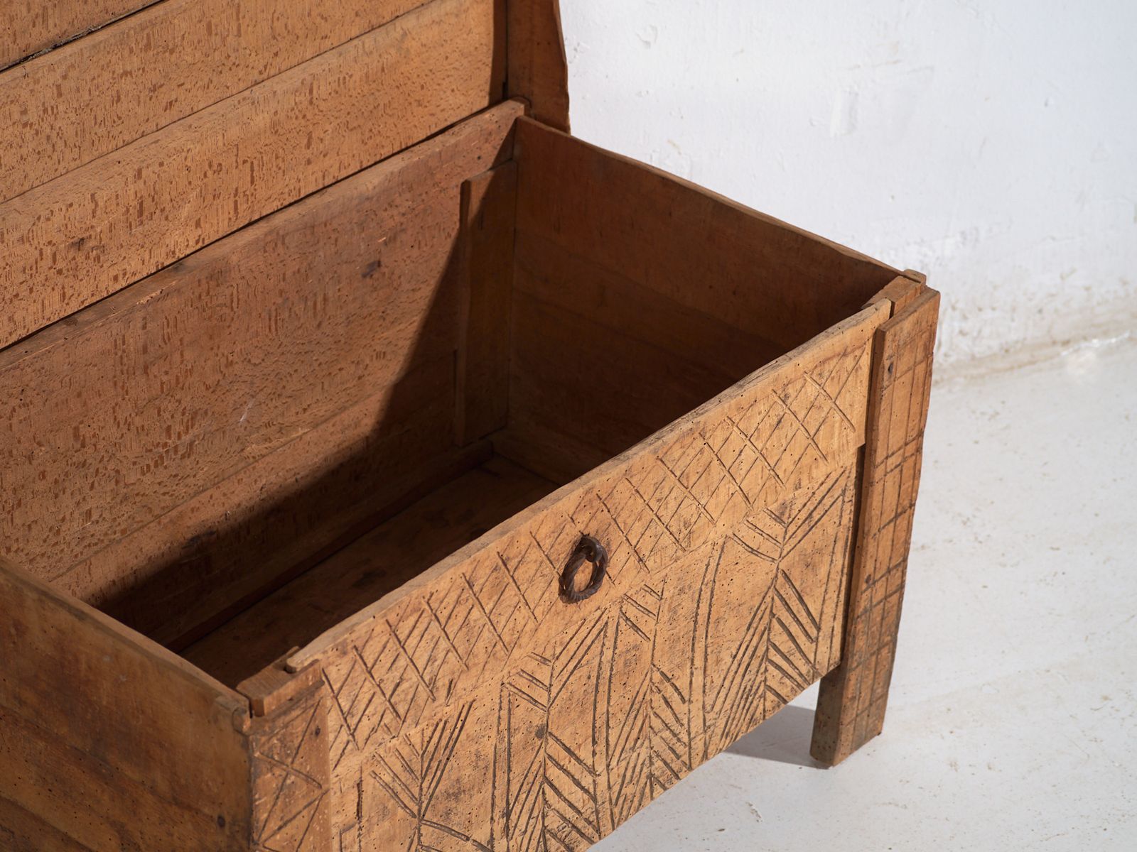 Transylvanian Carved Beech Chest – Transylvania, Circa 1900 photo vinterior
