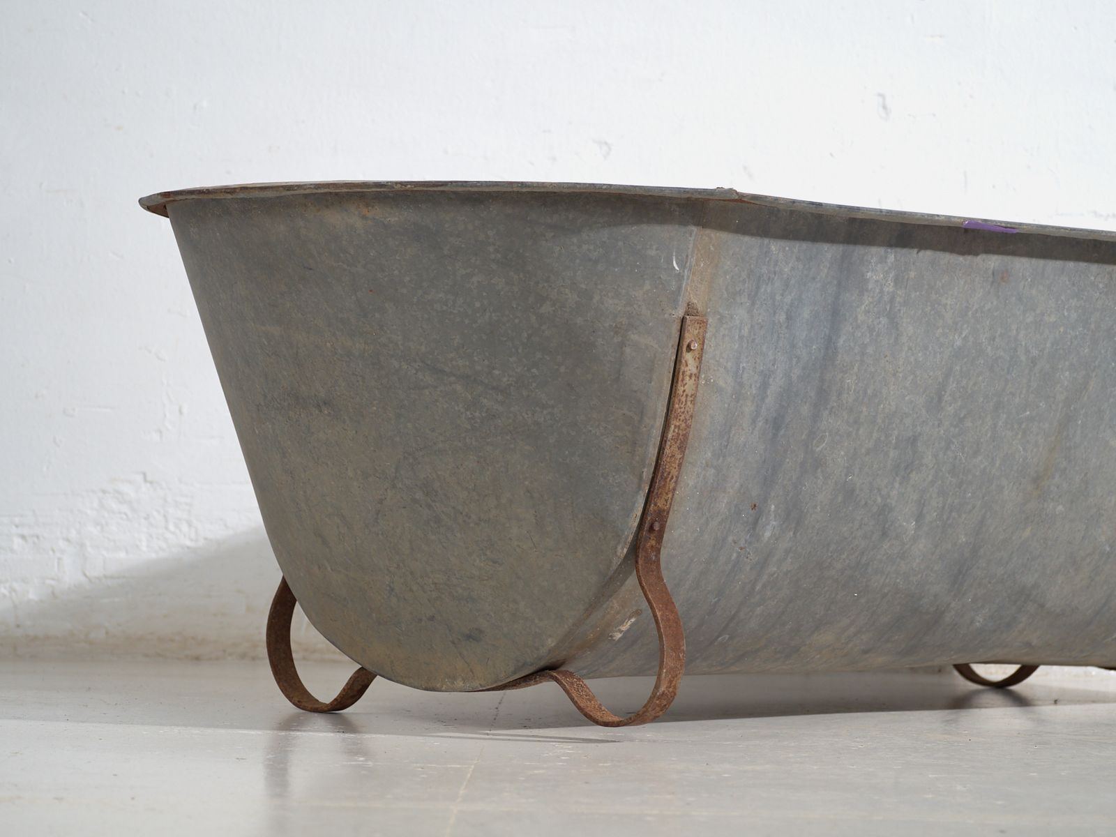 Antique Galvanized Zinc Bathtub – European Industrial Tub – Circa 1900 #6 photo furniture