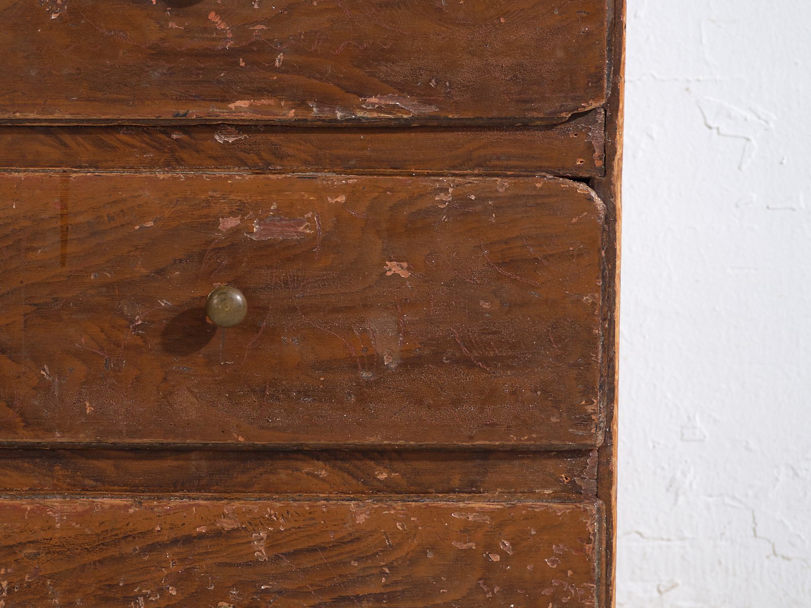 Furniture Antique Pine Bureau Chest – Rustic European Drop Front Secretary Dresser – Circa 1900 photo