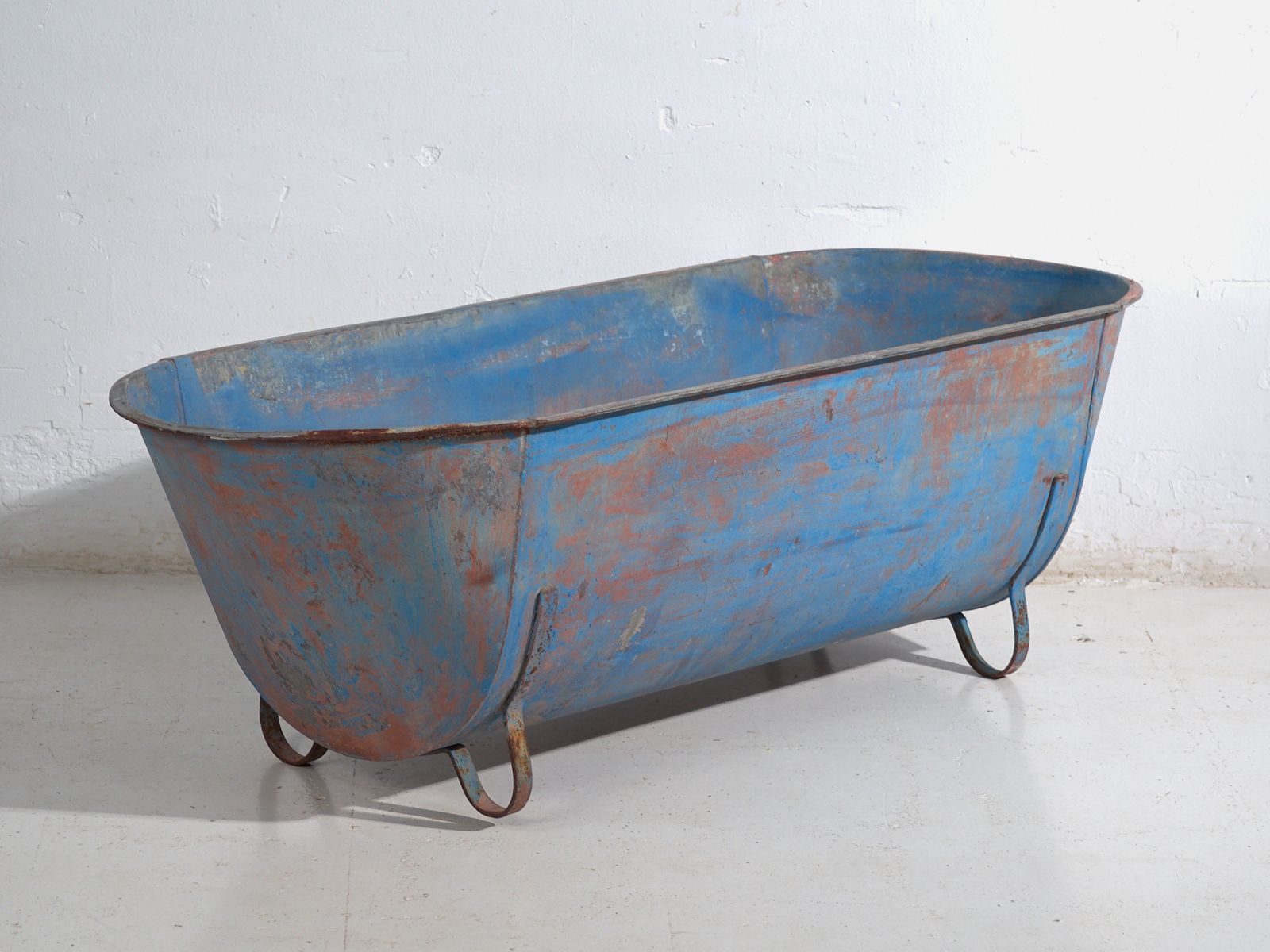 Antique Galvanized Zinc Bathtub – European Industrial Tub – Circa 1900 #2