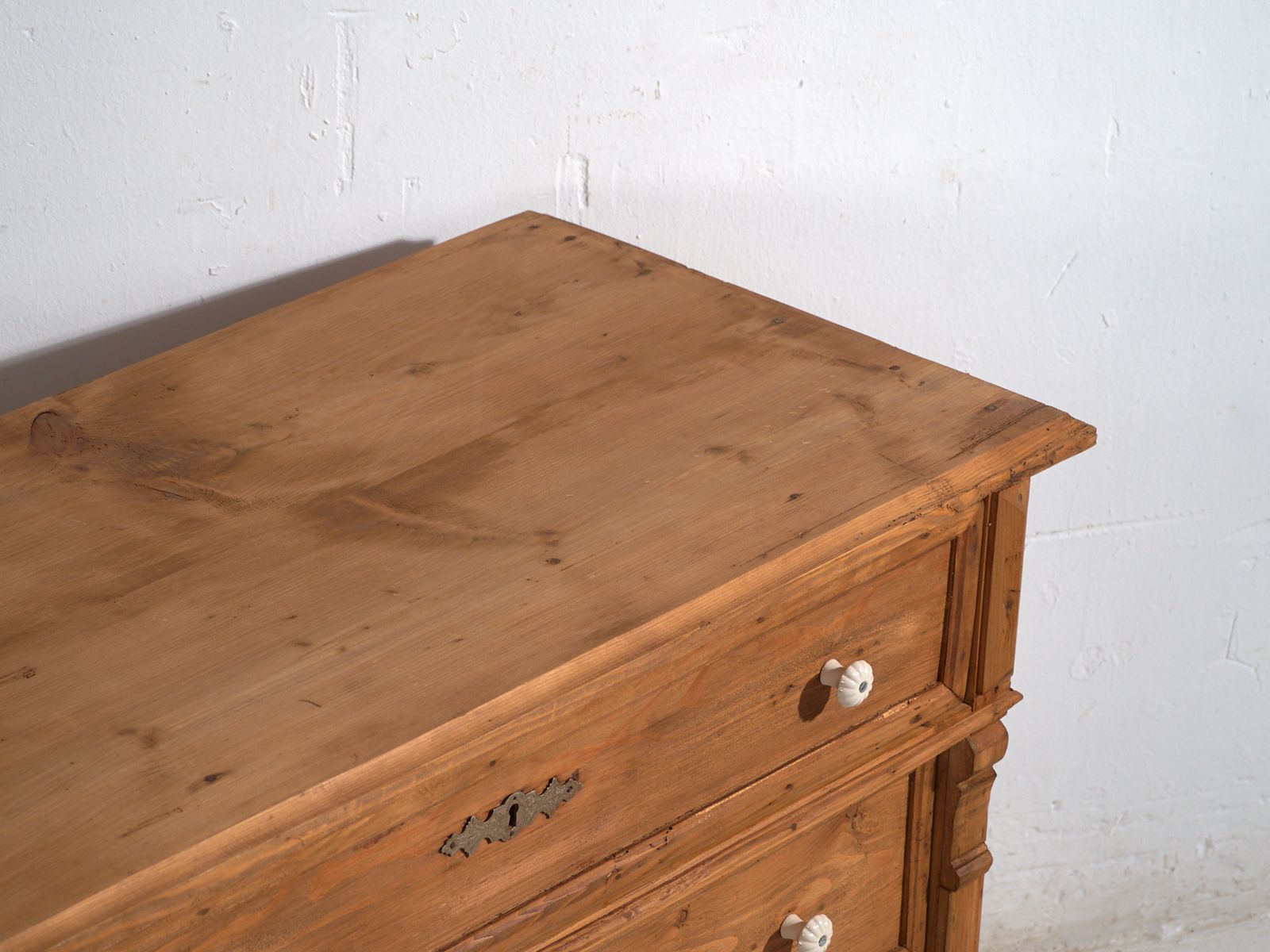 Antique Solid Pine Chest Of Drawers – Rustic European Dresser – Circa 1900 photo for sale