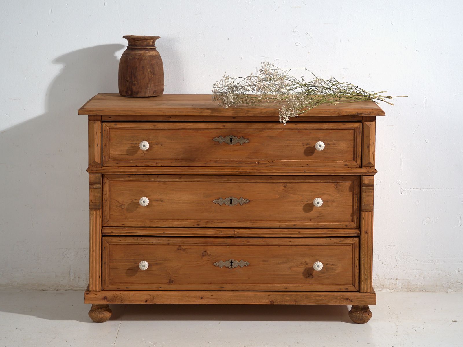 photo for sale Antique Solid Pine Chest Of Drawers – Rustic European Dresser – Circa 1900