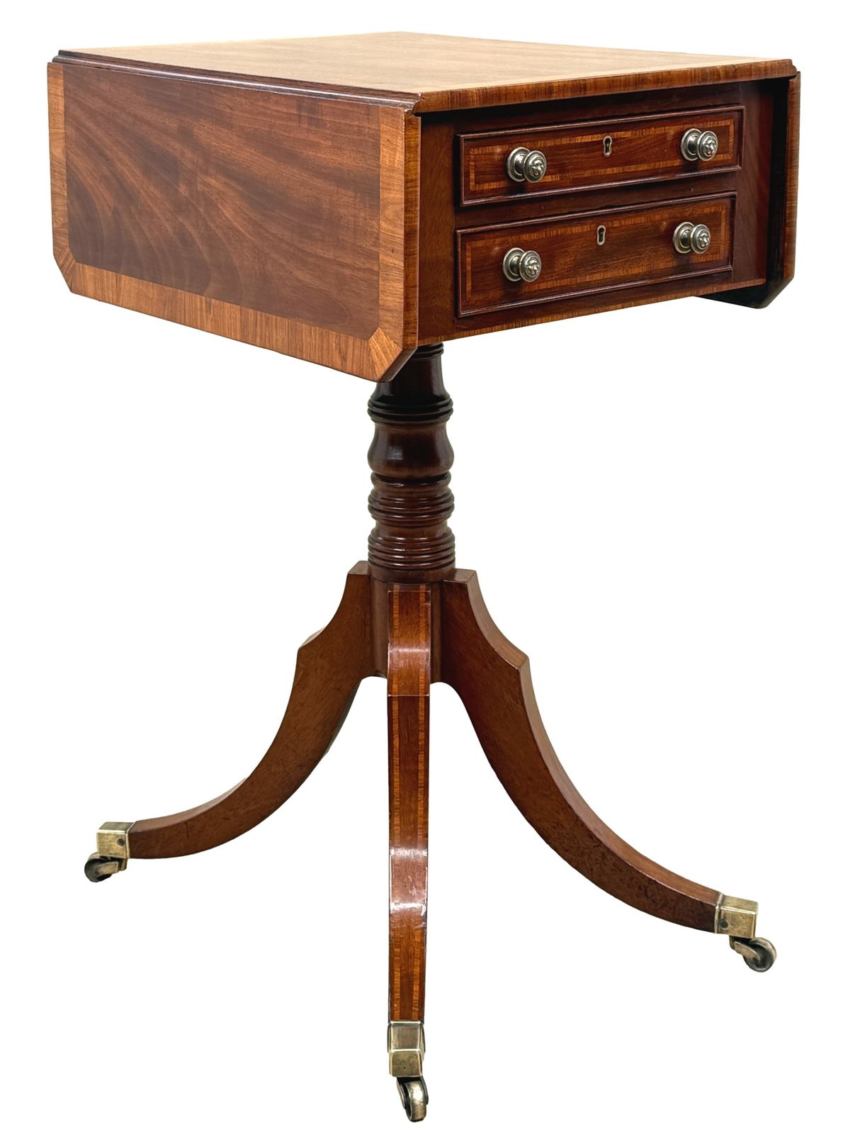 Georgian Mahogany Baby Pembroke Table (England, Circa 1800) photo vintage