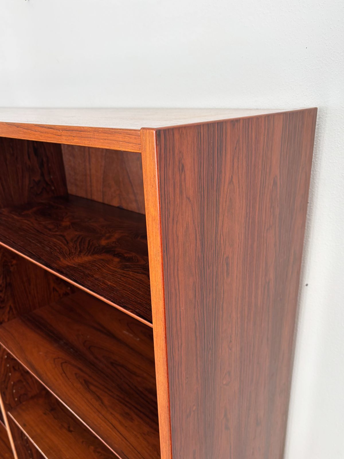 Furniture Scandinavian Gunni Omann Dark Wood Bookcase, Denmark 1960s photo