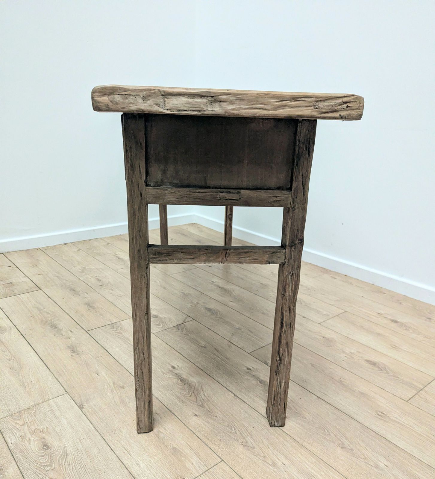 photo vinterior Vintage Reclaimed Elm Drawer Console Delivery Available 0286.