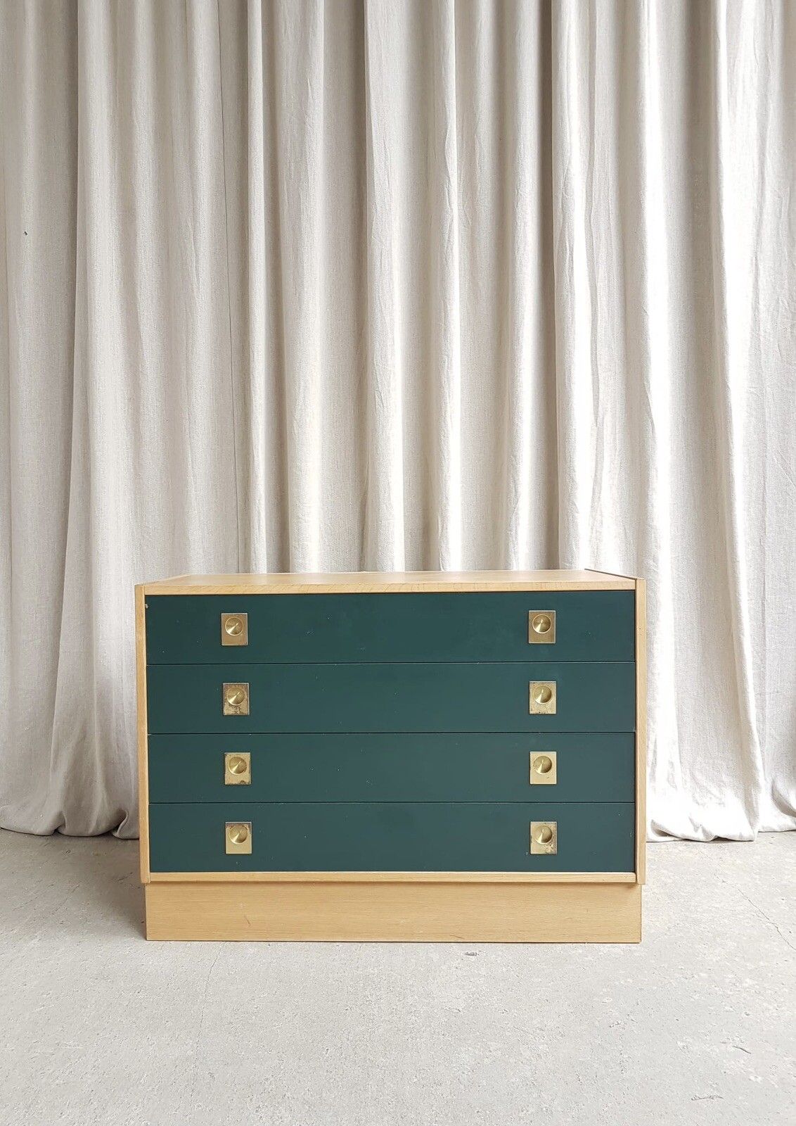 Vtg Mid Century Danish Oak Chest Of Drawers Scandinavian Style Retro R191 photo for sale
