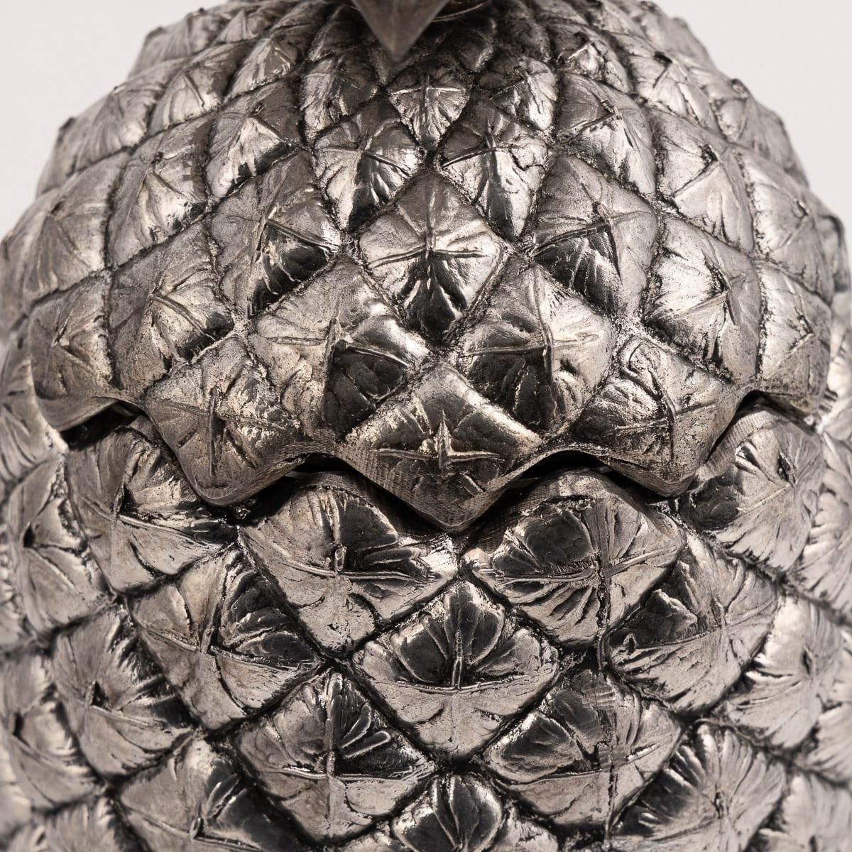 Vintage 20thc Silver Plated Pineapple Ice Bucket By Mauro Manetti, Italy C.1970 photo vintage