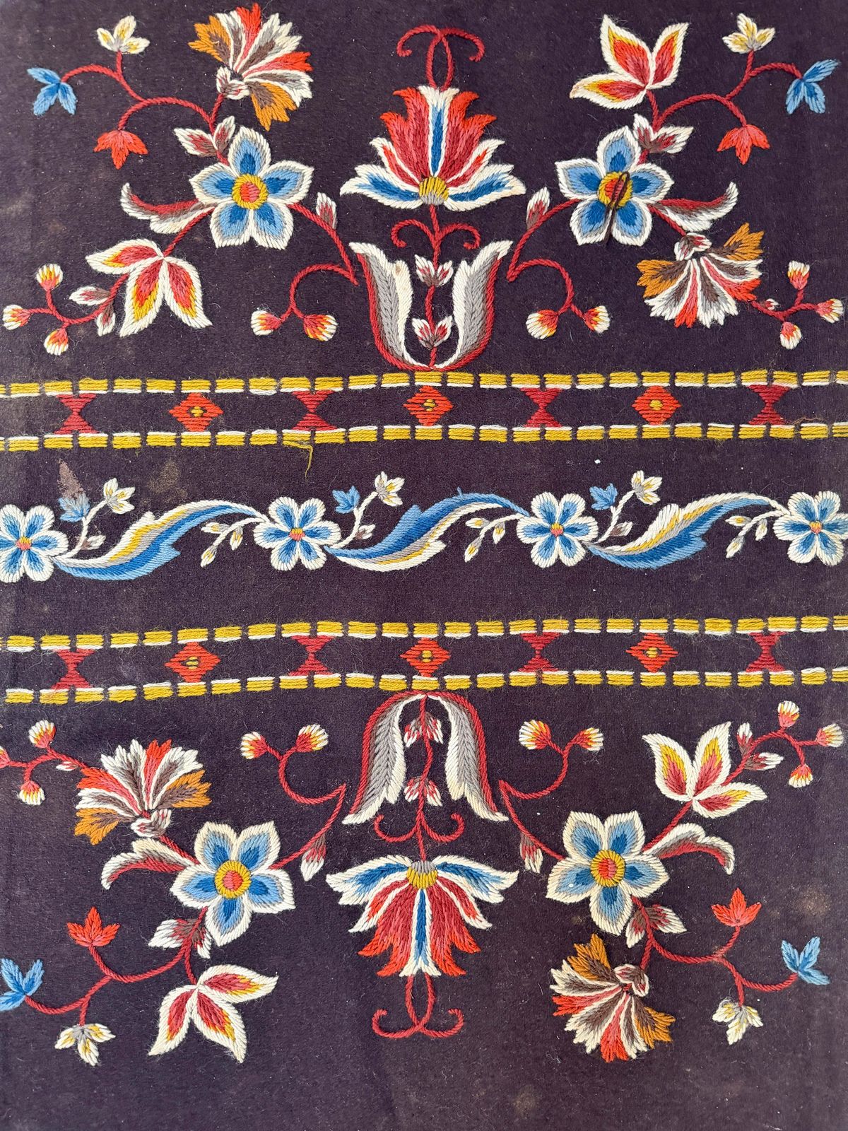 Skåne, Sweden. Antique 175cm / 68.9in Tapestry Wool Table Runner photo furniture