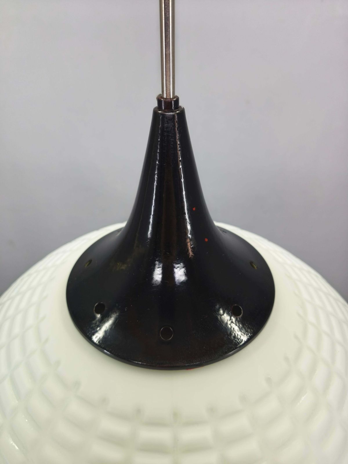 Adjustable Czech Pendant Light, Opaline Glass, 1970s photo vinterior
