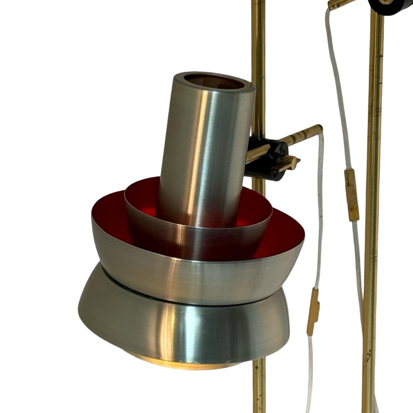 Carl Thore   Floor Lamp   Double Armed   Natural Stone Base, Brass Uprights   Ca. 1970's   Denmark photo buy