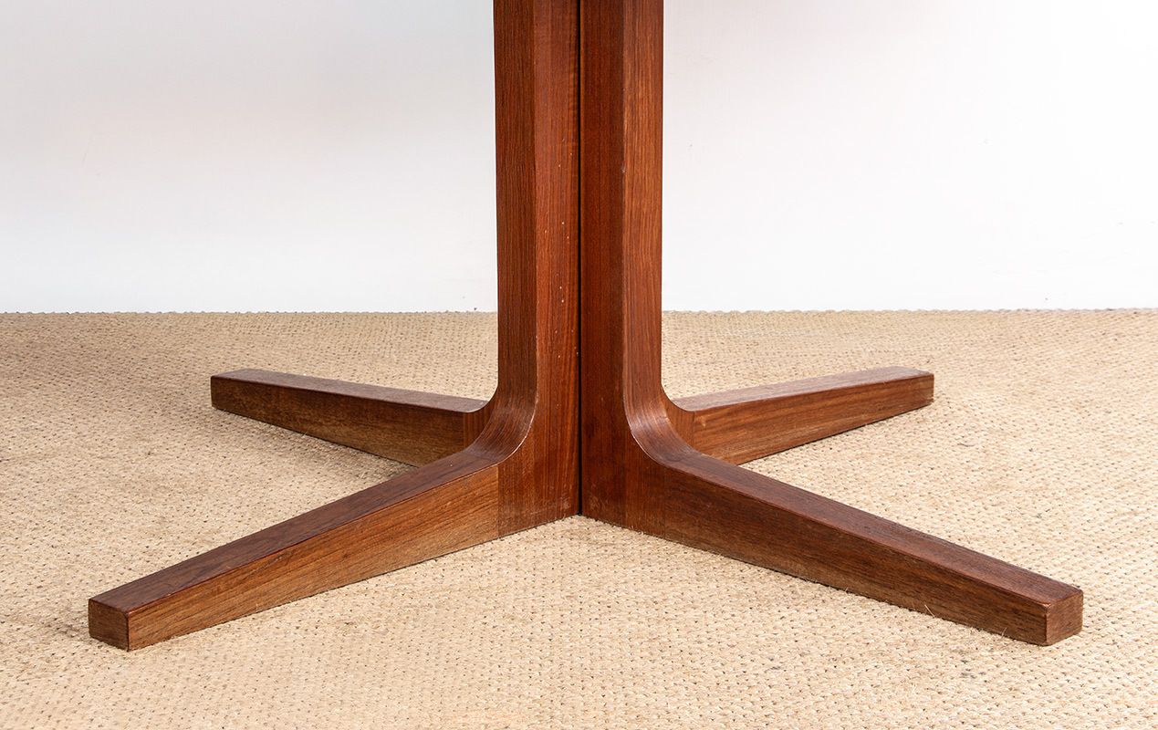 Very Large Danish Teak Dining Table, 260 Cm, Oval And Extendable, With Central Base, Model Hm 55, By John Mortensen For Dyrlund 1960. photo 5000.0