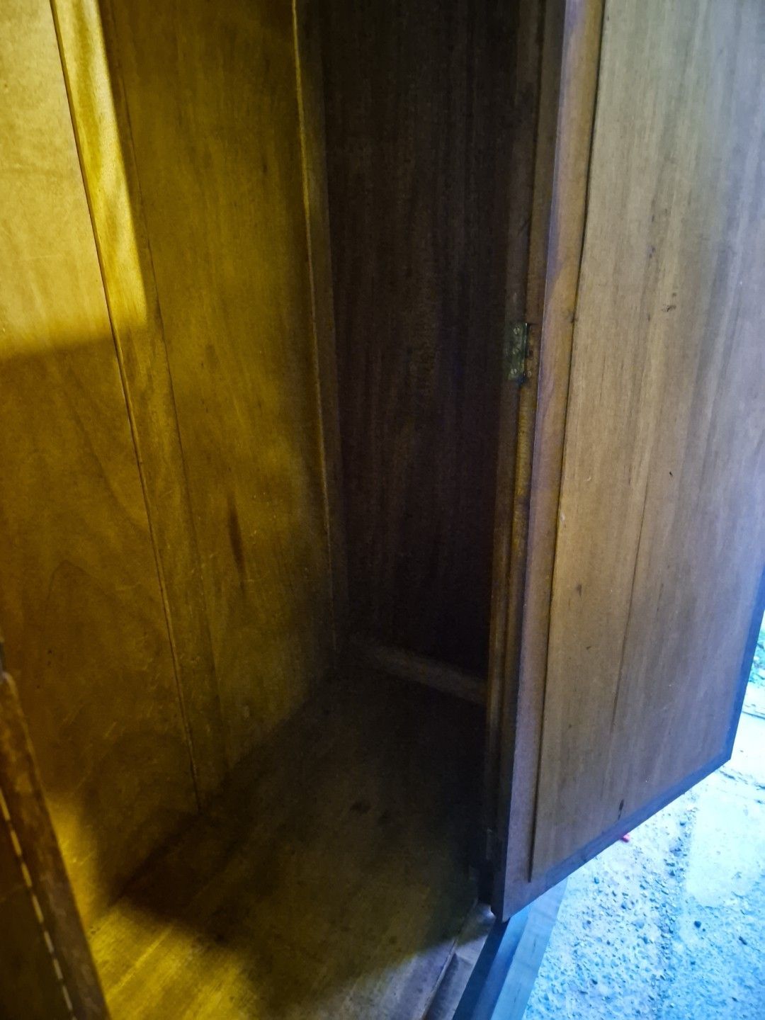 photo for sale Antique Edwardian Mahogany Inlaid Mirrored Wardrobe With Drawer