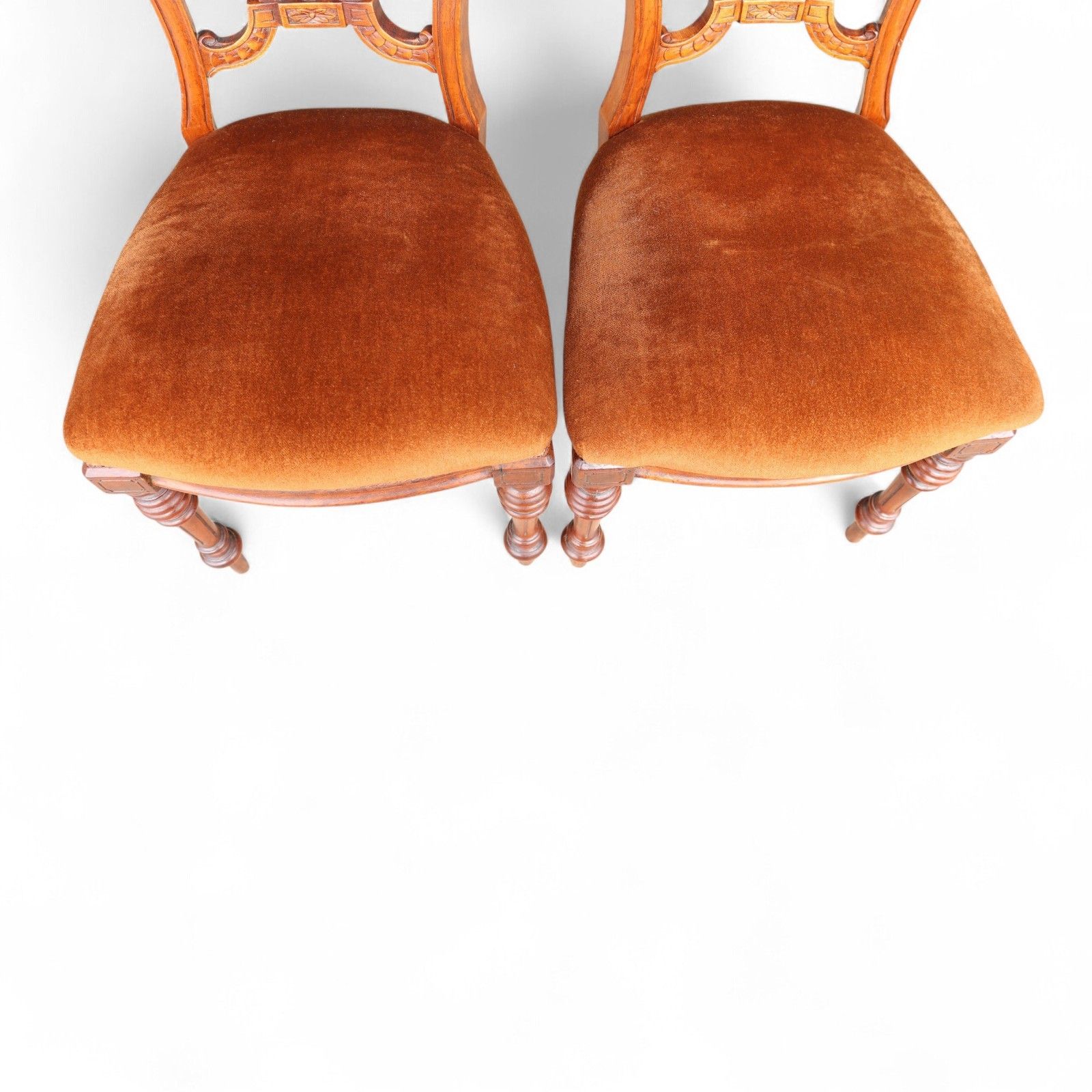 Antique Set Of 4 Victorian Mahogany Open Back Carved Dining Chairs Circa 1870 photo for sale