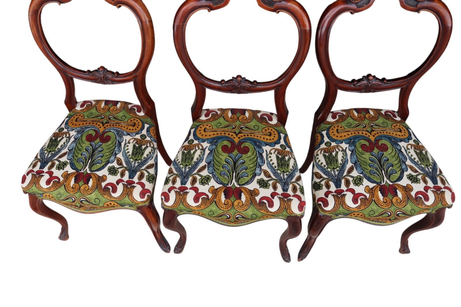 photo buy Set Of 6 Antique Victorian Mahogany Balloon Back Dining Chairs Cabriole Legs