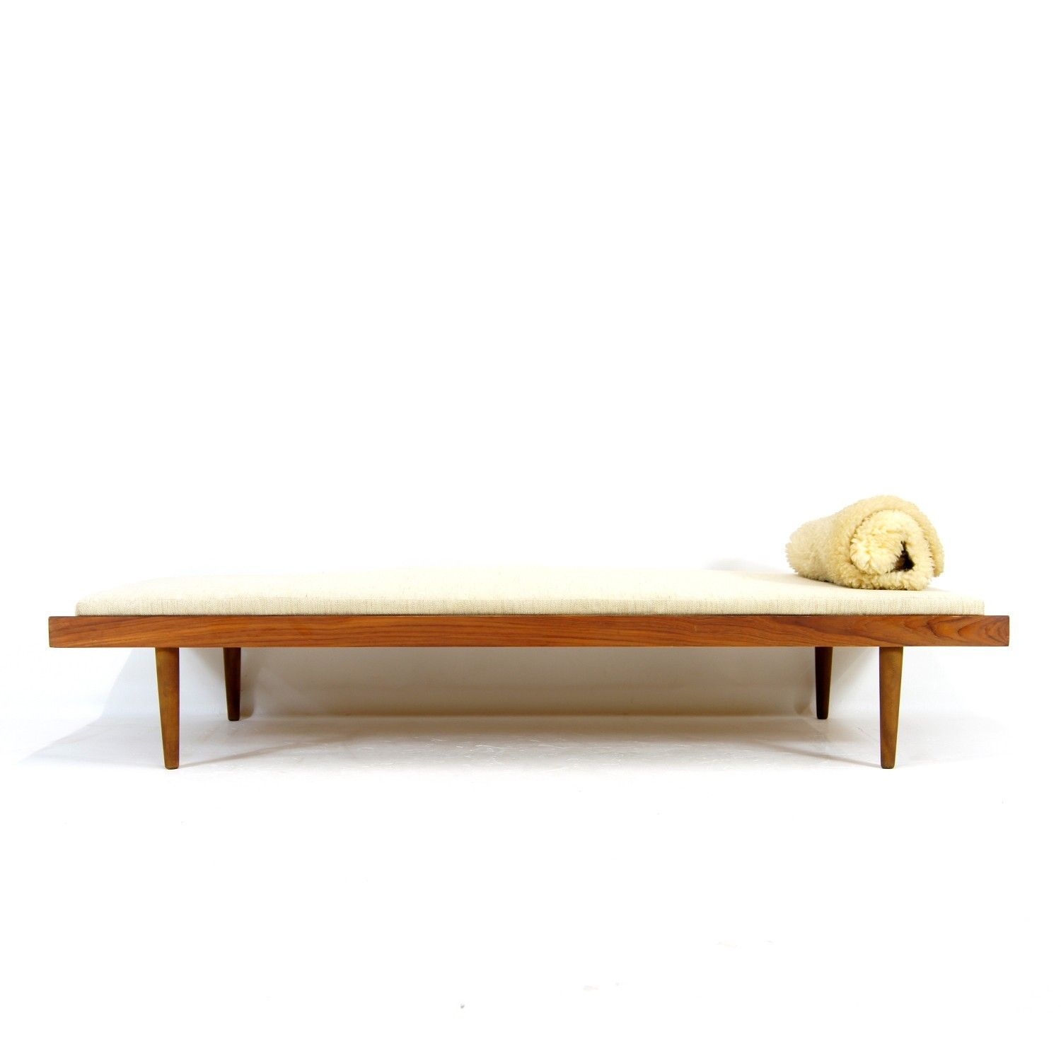 Custom Retro Vintage Danish Teak Single Day Bed Sofa Futon Mid Century Mcm 1970s