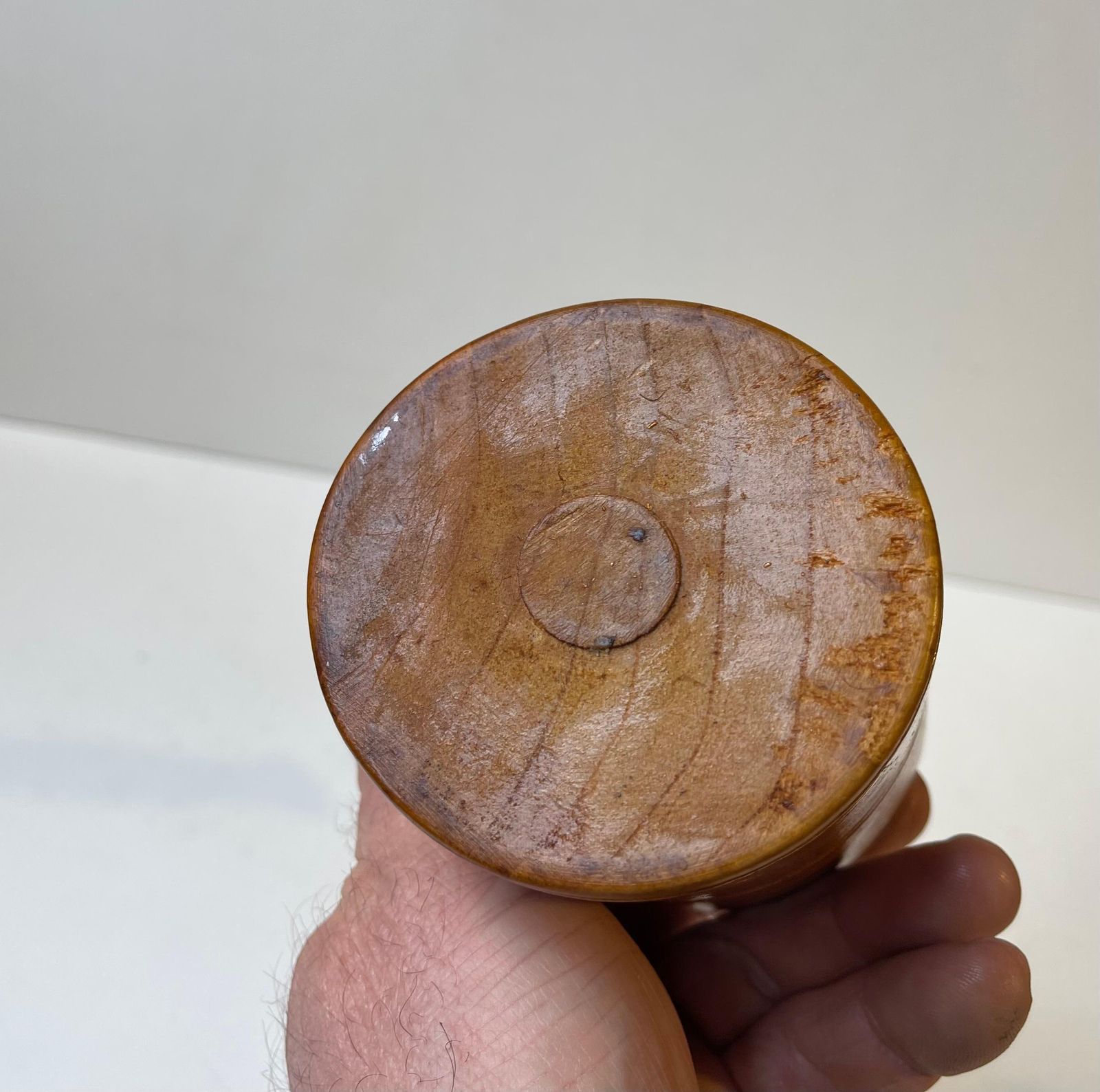 Swedish Mid Century Mallet Tool Or Pencil Holder In Walnut, 1950s photo vinterior