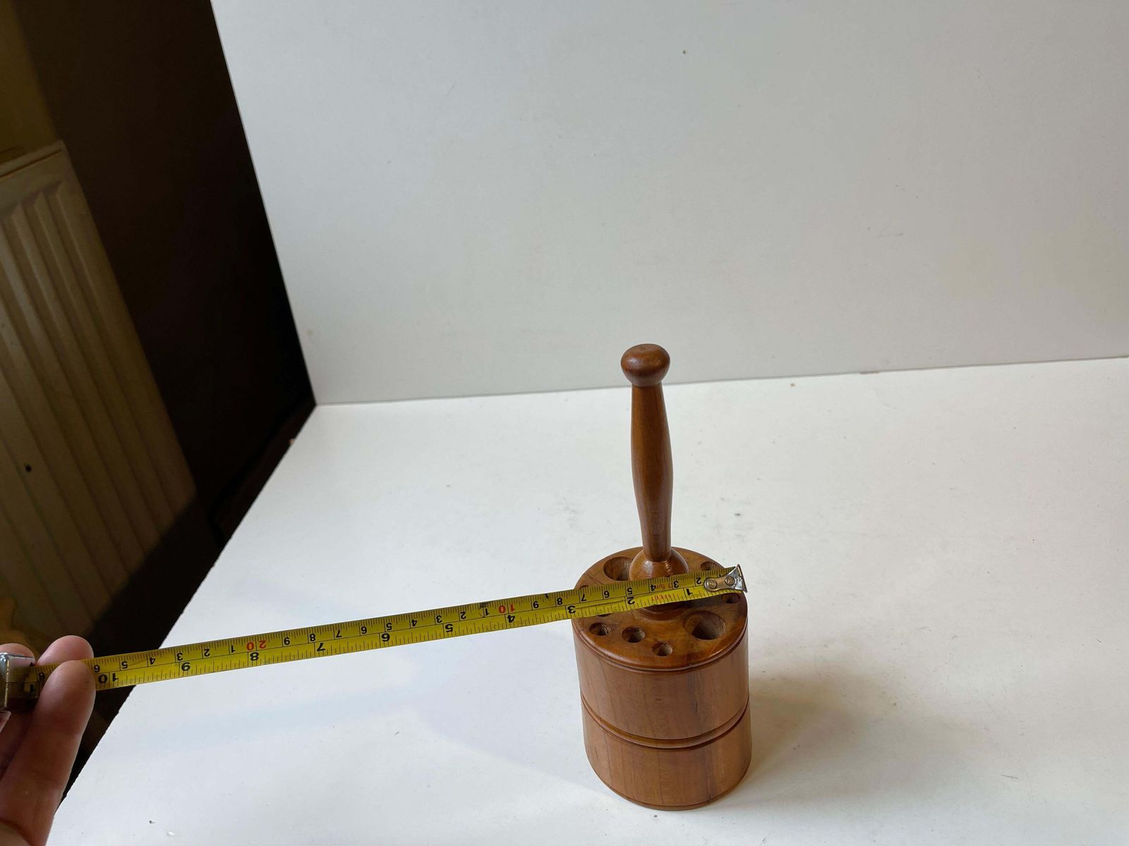 Swedish Mid Century Mallet Tool Or Pencil Holder In Walnut, 1950s photo vintage