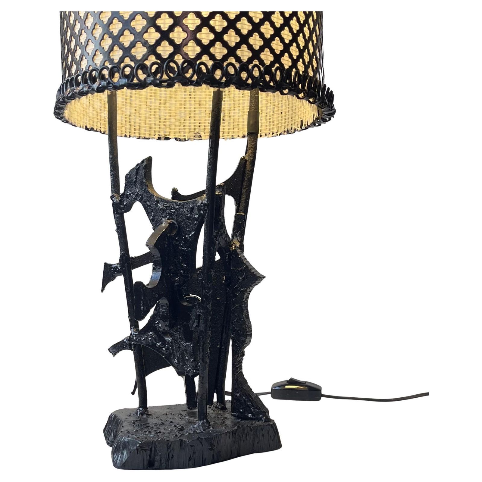 Sculptural Brutalist Steel Table Lamp In The Style Of Harry Balmer, 1970s
