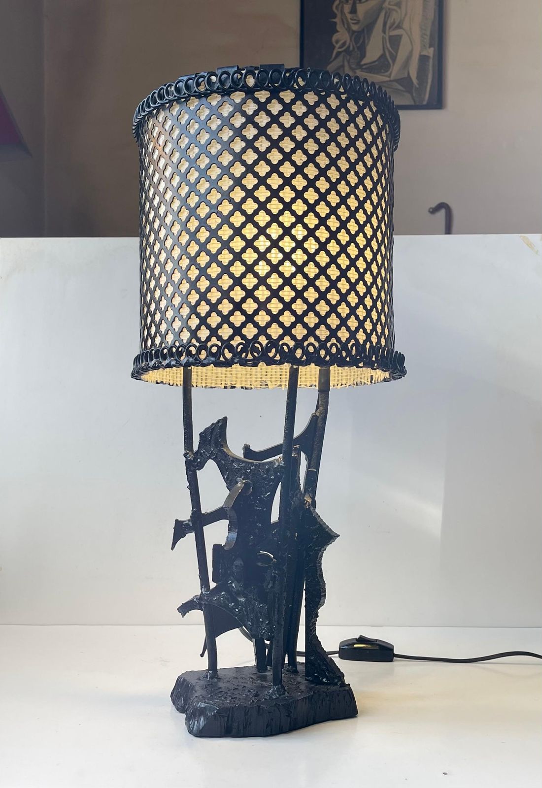 Sculptural Brutalist Steel Table Lamp In The Style Of Harry Balmer, 1970s photo furniture