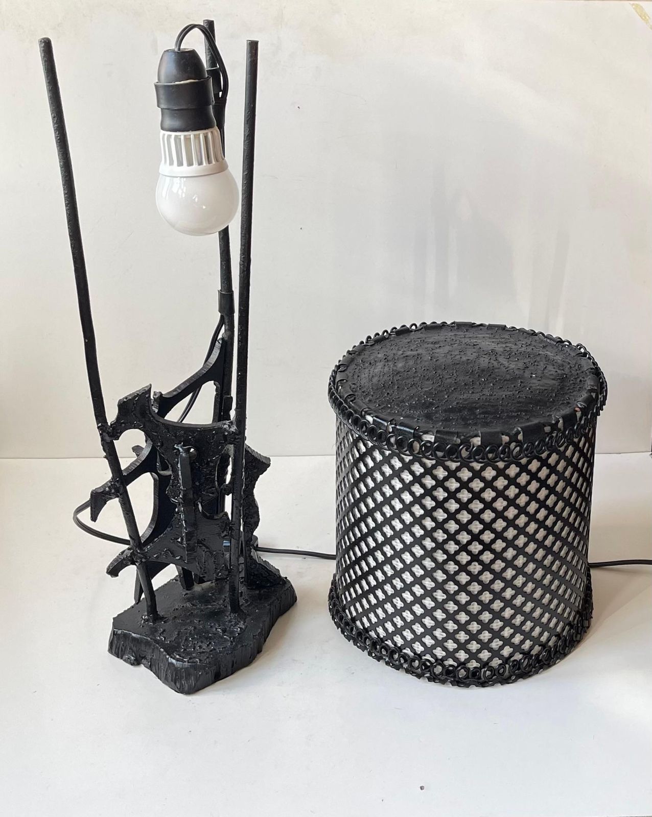 Lighting Sculptural Brutalist Steel Table Lamp In The Style Of Harry Balmer, 1970s photo