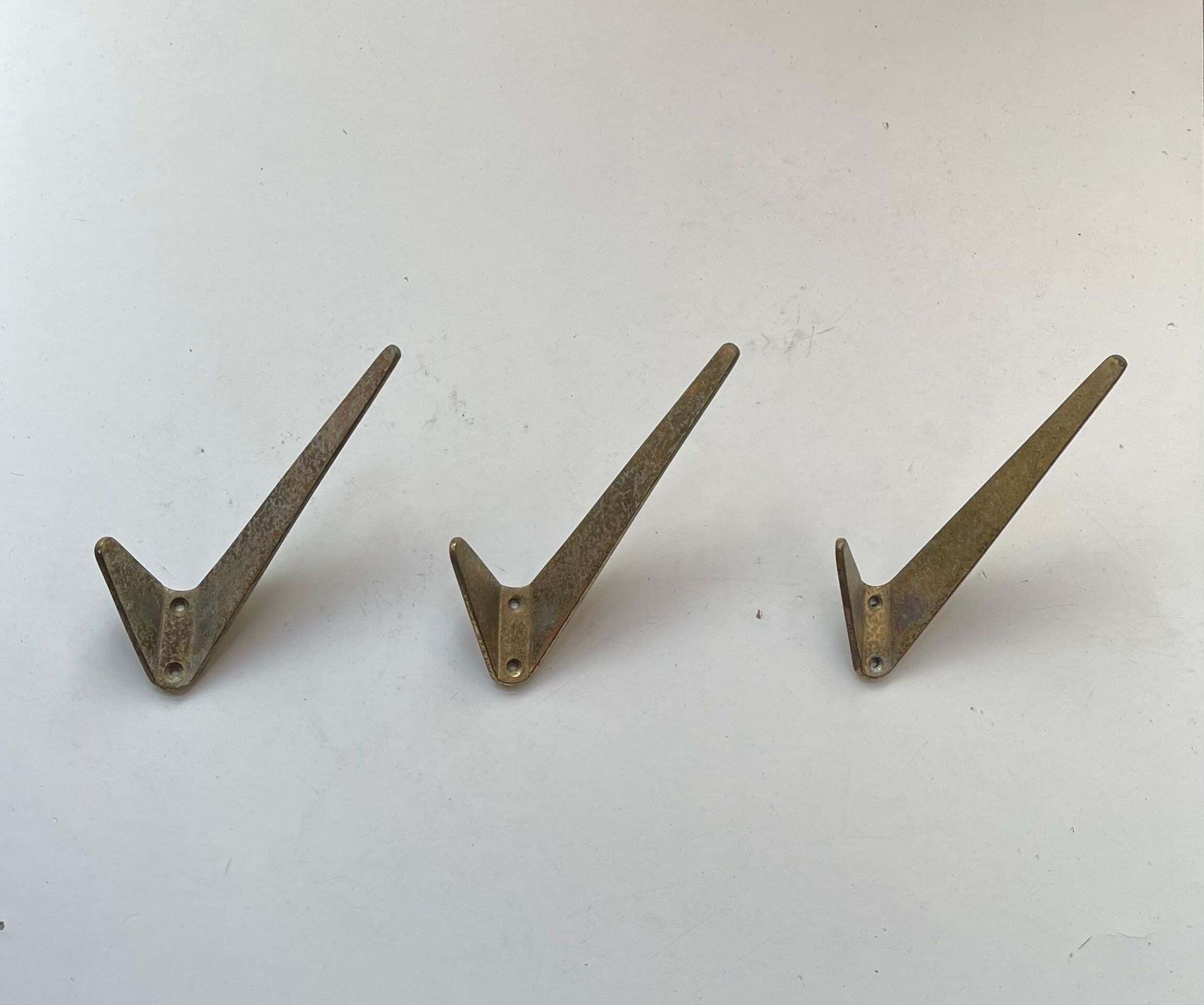 Mid Century Asymmetrical Coat Wall Hooks In Brass By Hertha Baller, 1950s photo furniture