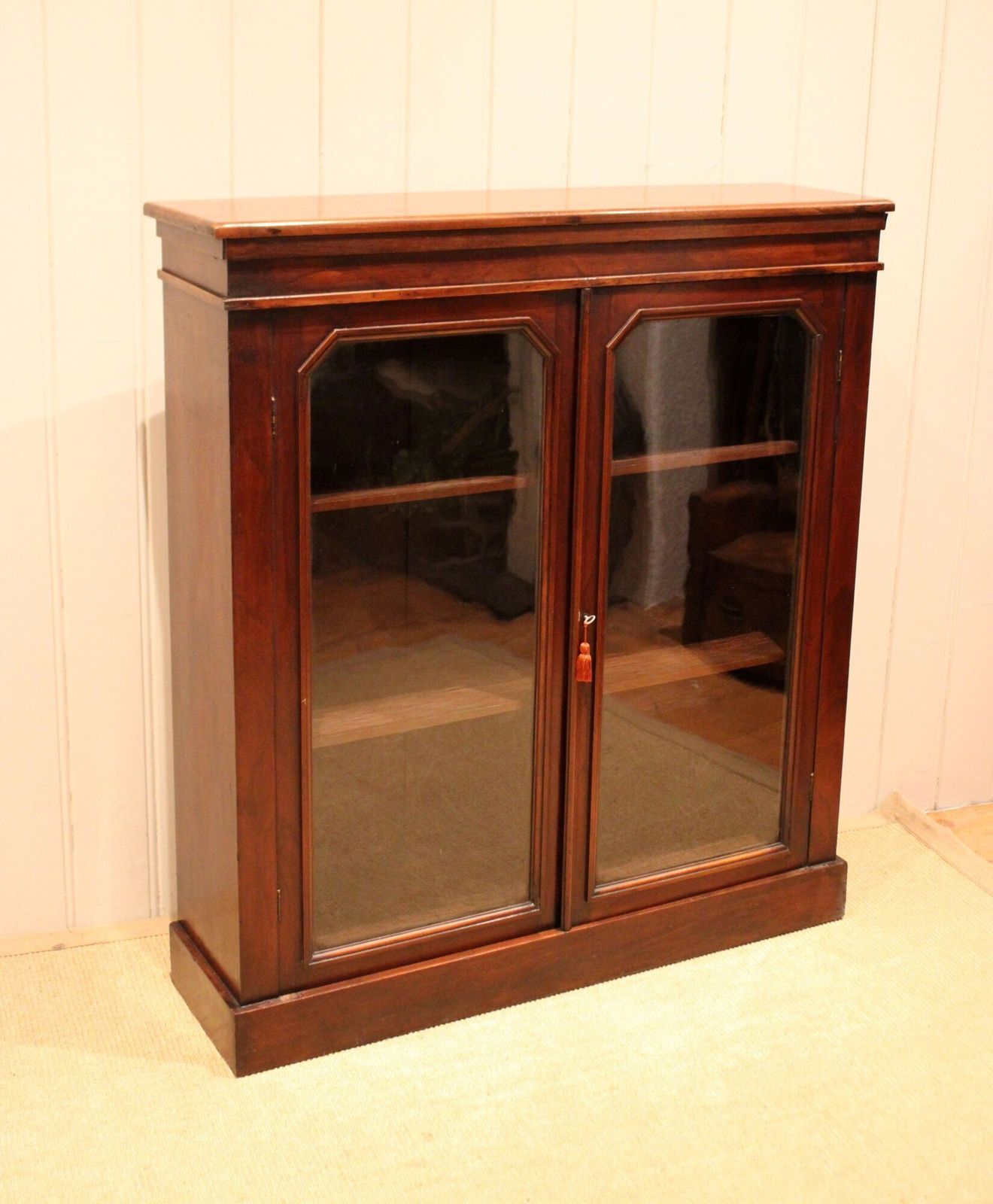 385.0 Late 19th Century Mahogany Glazed Mahogany Bookcase photo