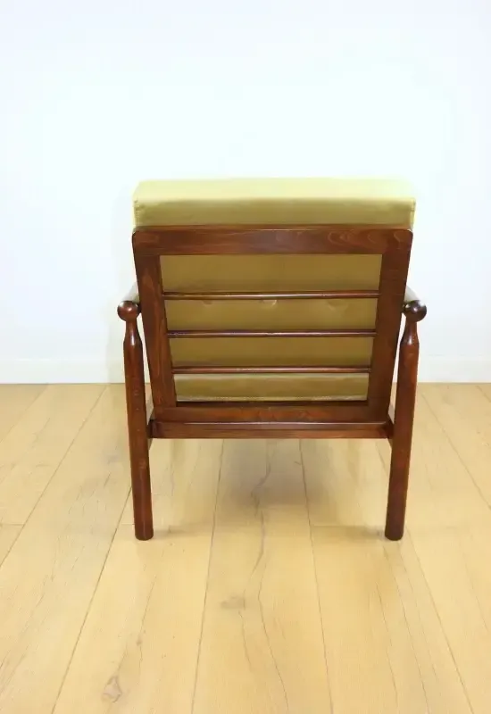 Stobrawa Wooden Armchair, Brown, Vintage, Olive   Bączyk   2 Pieces Available photo vinterior