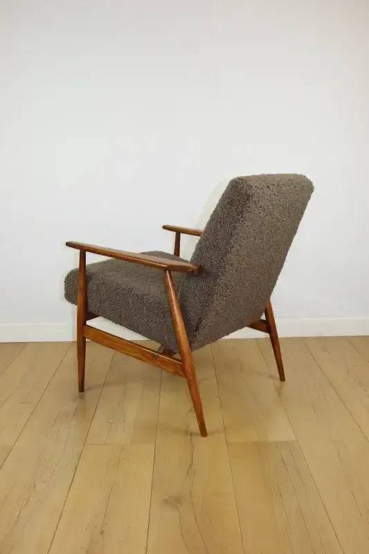 "Lis" Armchair, 1970s Brown Chocolate Boucle Design By Henryk Lis   2 Pieces Available photo vintage