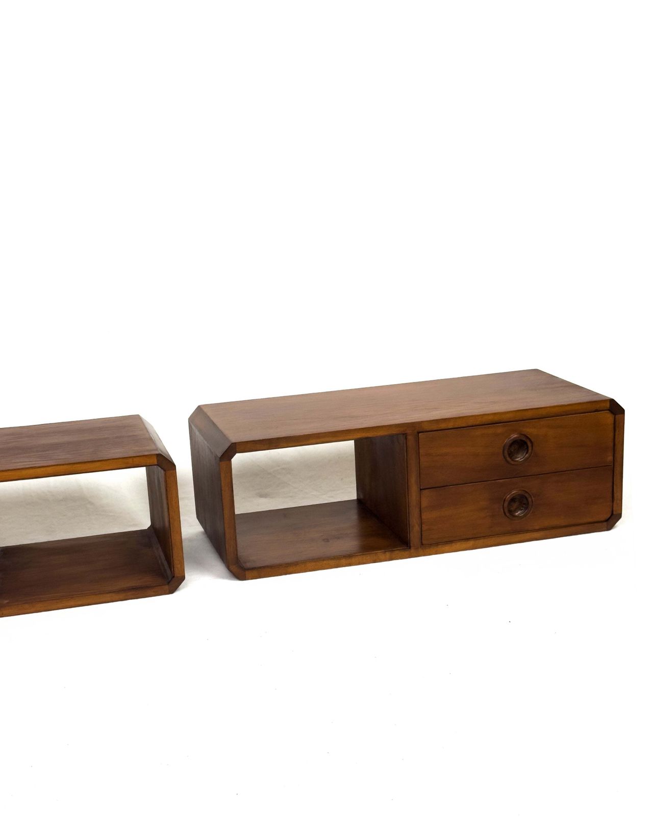 Vintage Danish Mid Century Floating Wall Hung Nightstands photo vinterior