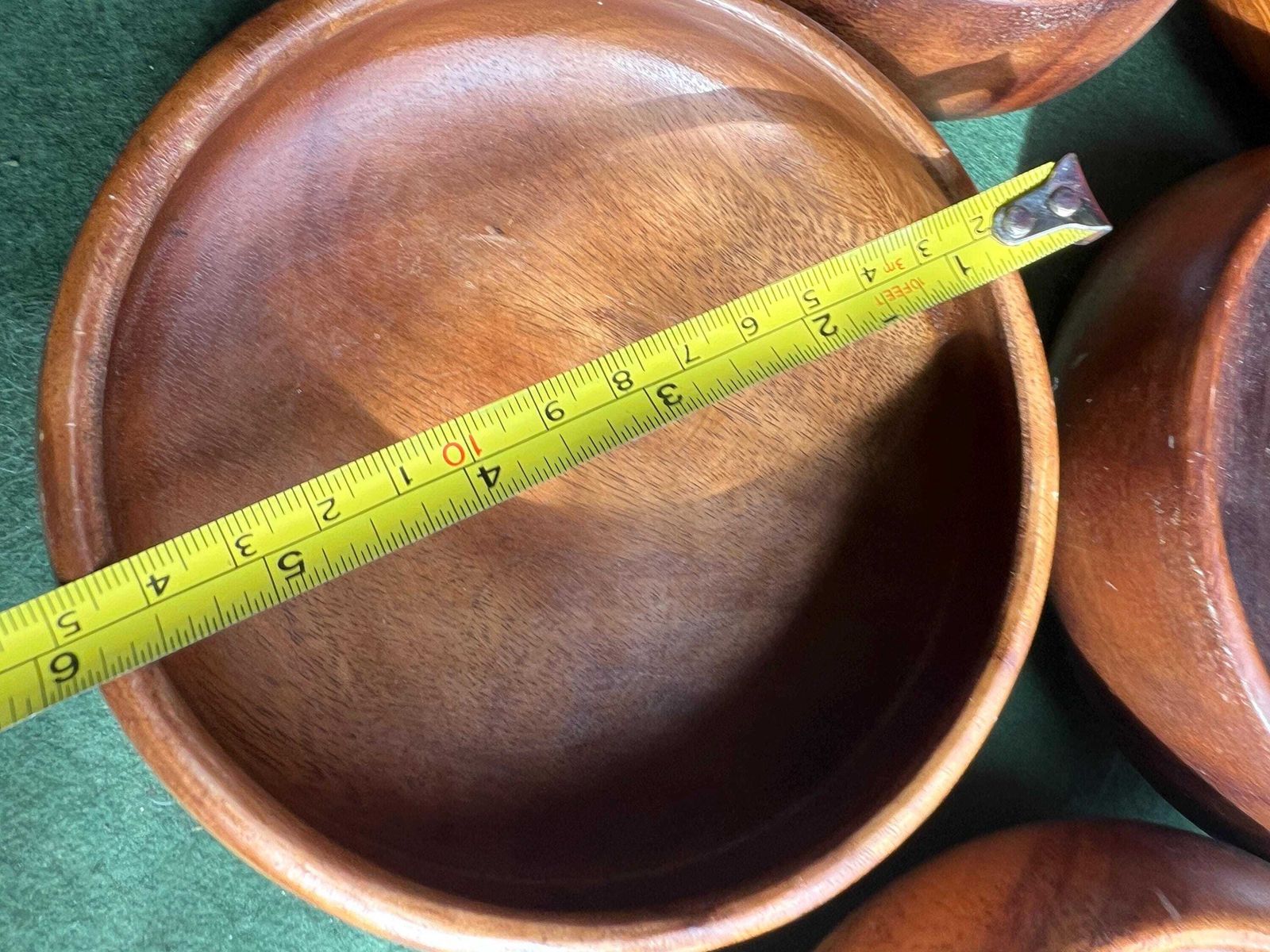 Set 5 Wooden Serving Bowls Acacia Wood Dish. Monkey Pod Salad Titbit Serving. Hand Crafted In The Philippines Vintage Wood Lover Gift. photo Home Decor