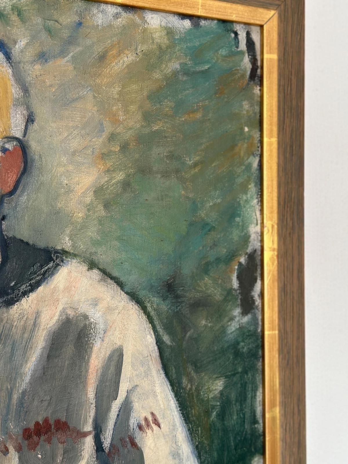 photo vinterior Original Mid Century Swedish Oil On Canvas – “Portrait Of A Man” By åke Winnberg – Vintage & Framed , 77 × 68 Cm (30.3" × 26.8")