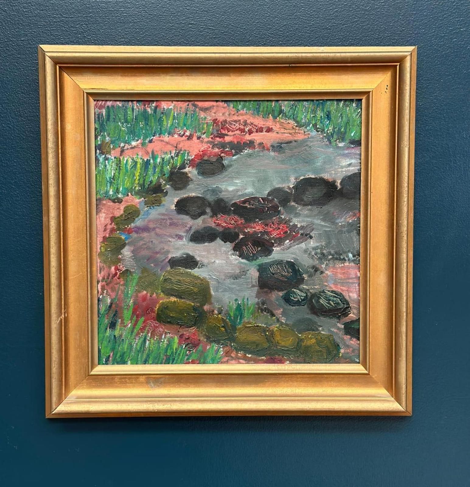 Art Original Swedish Oil On Canvas – “Landscape Motif” By Synnöve Beskow – Vintage & Framed – 51 × 52 Cm (20.1" × 20.5") photo
