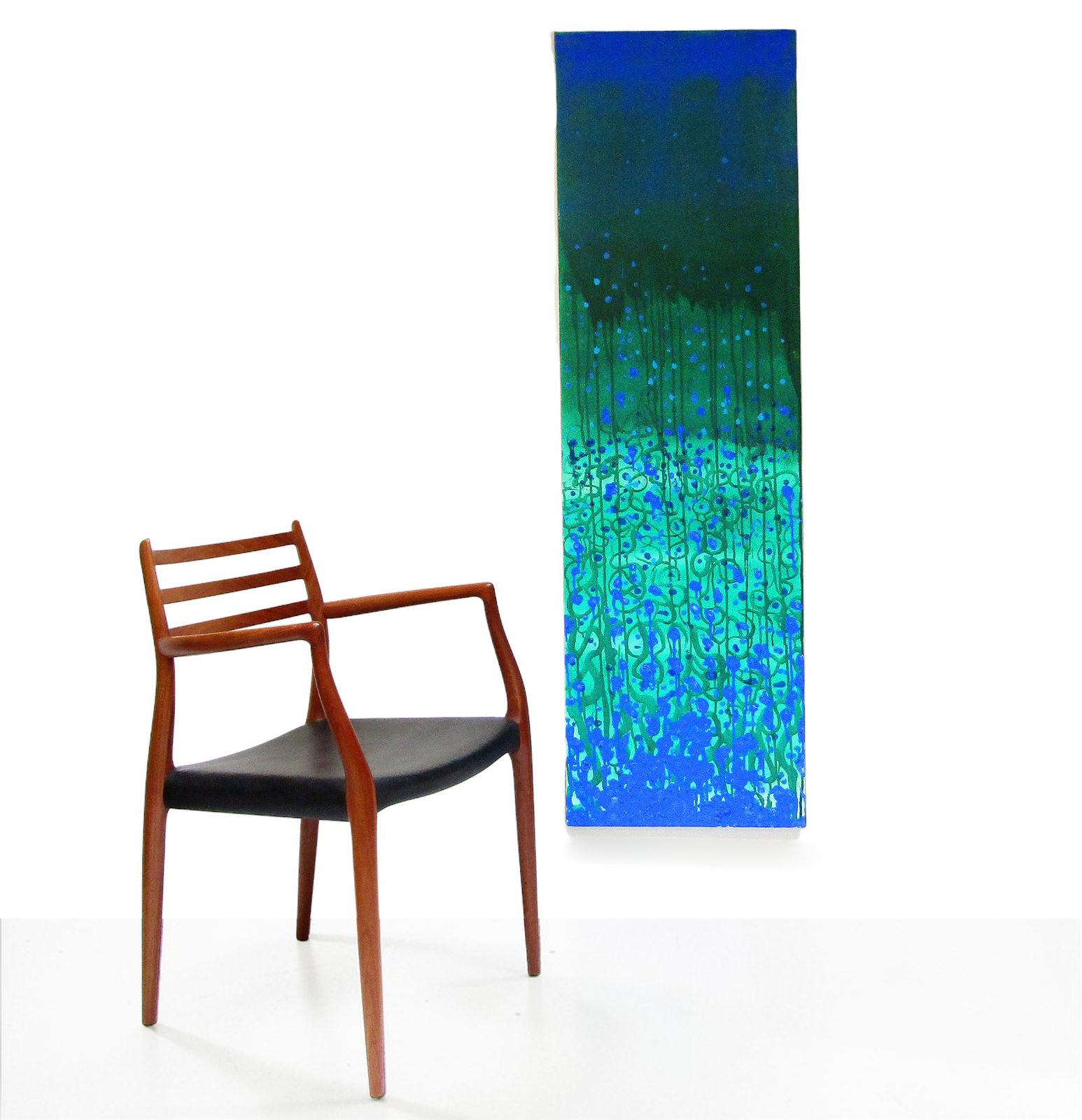 Large 1994 Abstract Acrylic On Canvas "Subaqua Garden" By John Plumb (1927–2008) photo furniture