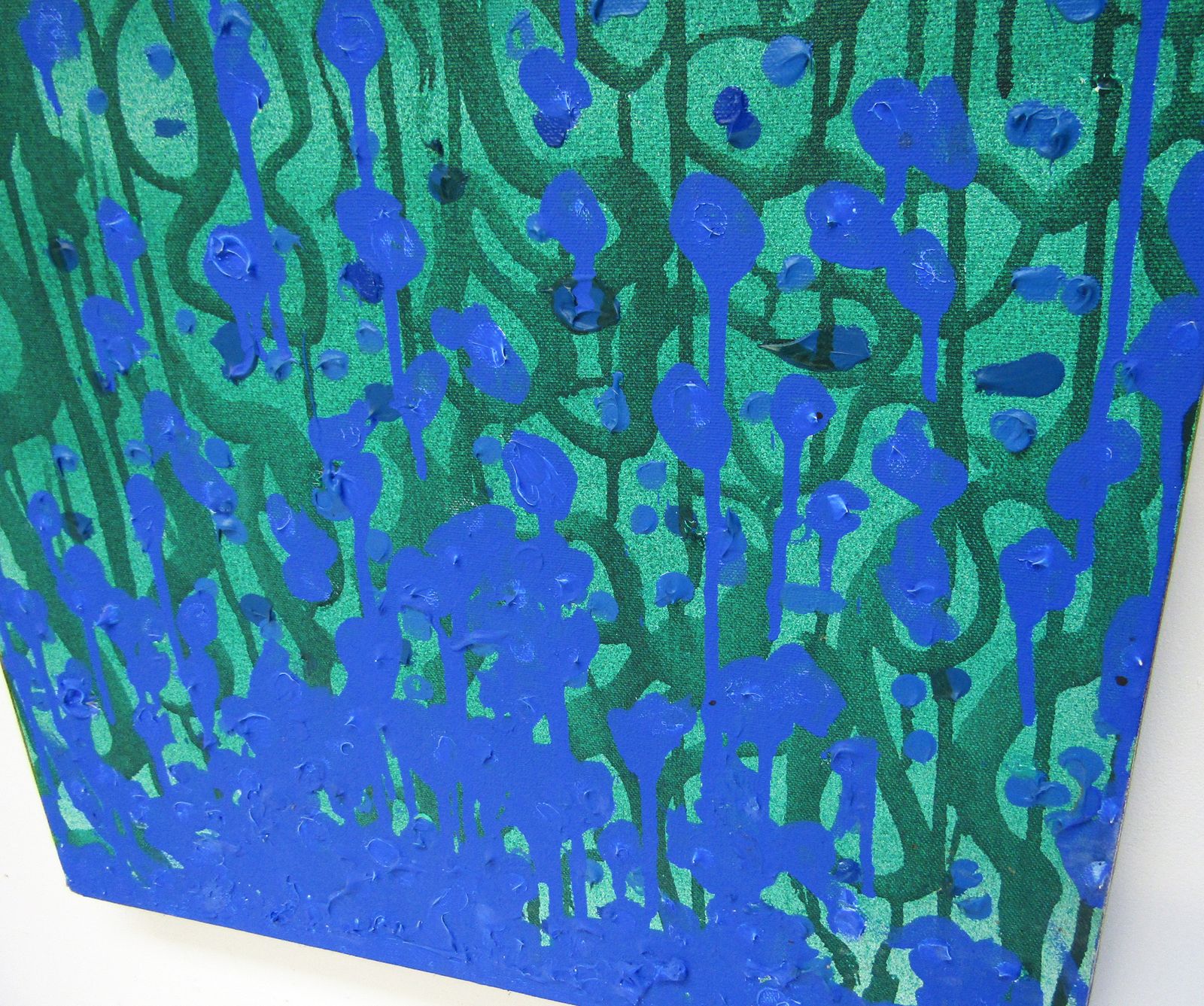 photo for sale Large 1994 Abstract Acrylic On Canvas "Subaqua Garden" By John Plumb (1927–2008)