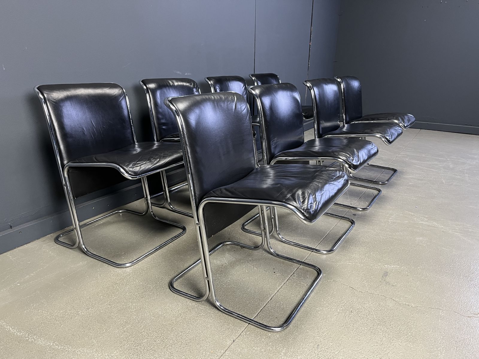 Set Of 8 Calla Chairs By Antonio Ari Colombo Dining Chairs, 1970s photo for sale
