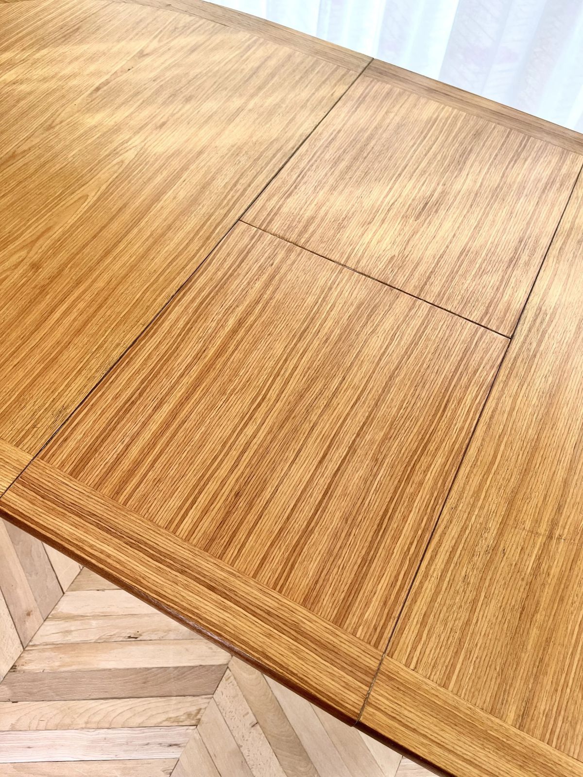 Furniture Mid Century Oval Veneered Extending Dining Table photo