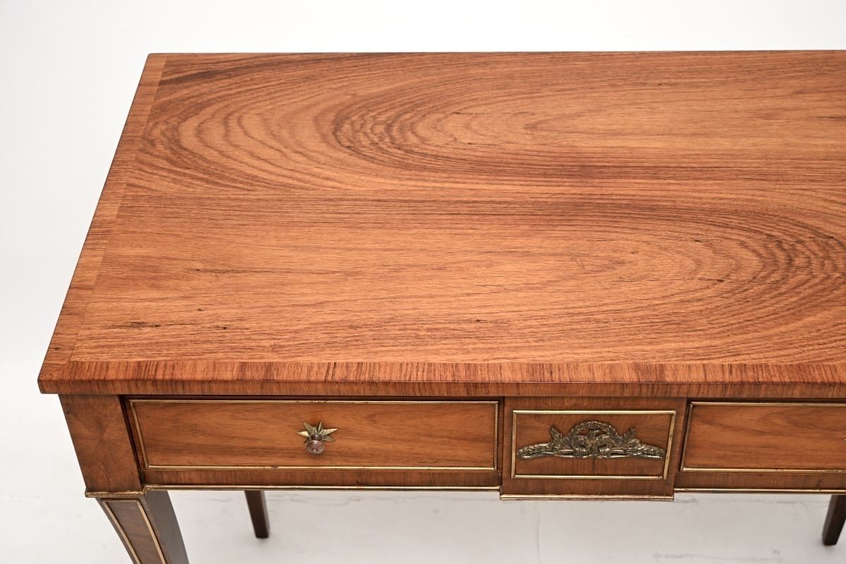 photo furniture Antique French Empire Walnut Console Table