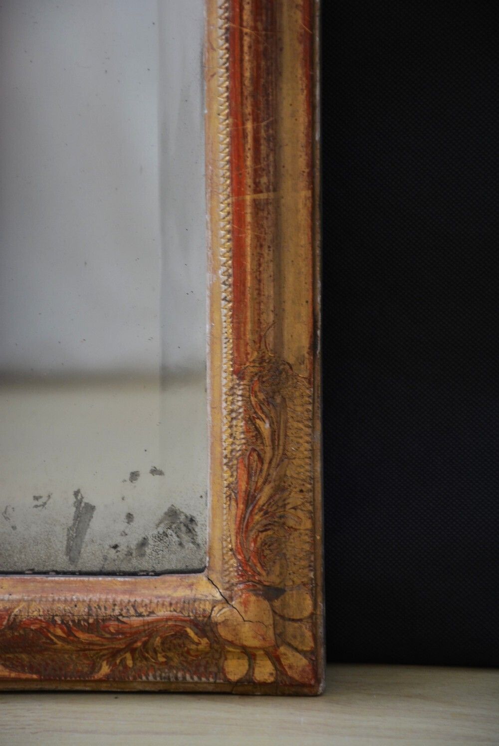 photo for sale Gesso And Giltwood Pier Mirror W49cm