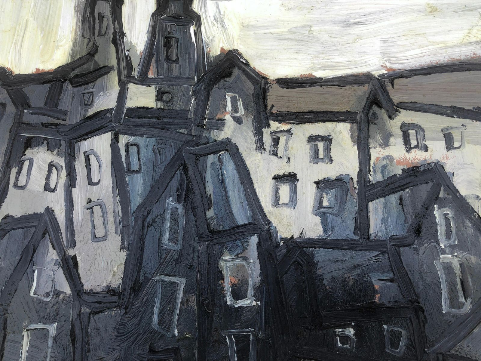 Josep Navarro Vives Modernistisch Europees Stedelijk Landschap Parijse School Expressionistisch Olieverfschilderij 1988 photo buy